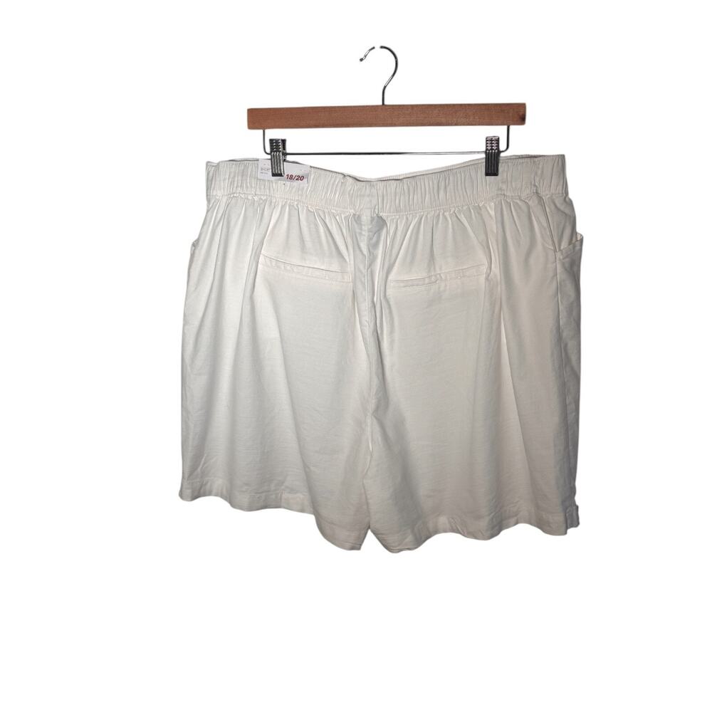 Lane Bryant White Mid Rise Drawstring Waist Relaxed Fit Shorts Plus Size 18 20 - Picture 2 of 8
